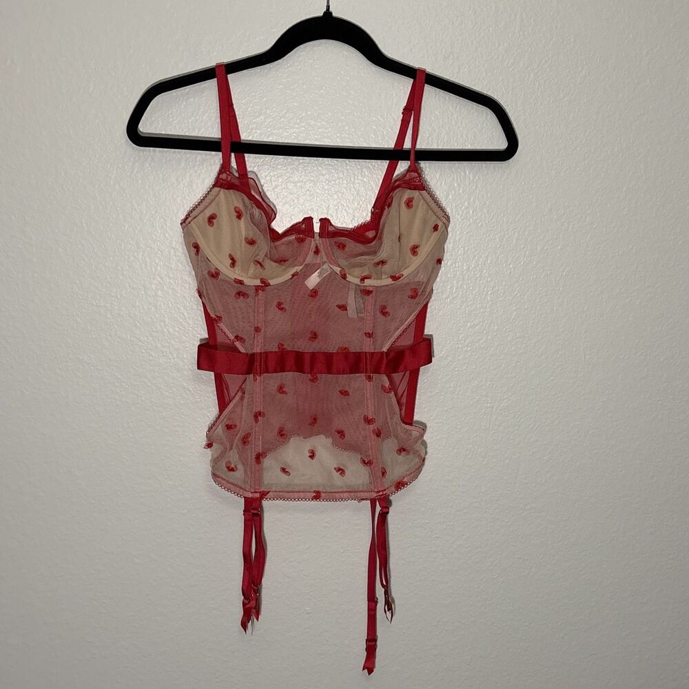 Victoria’s Secret Heart Merry Widow Corset 34C Lingerie Sexy